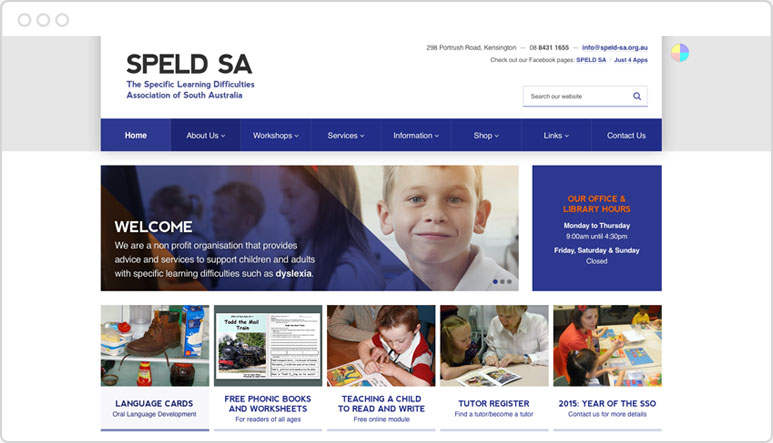 Website developed for SPELD SA